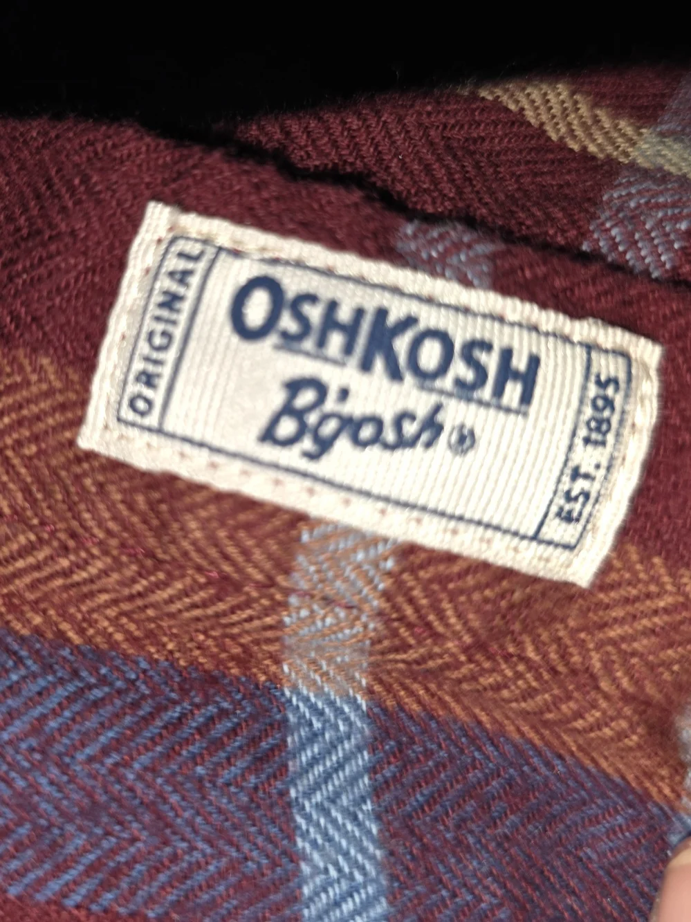 OshKosh B'gosh Plaid Button-Down Shirt - Burgundy, Blue, Tan